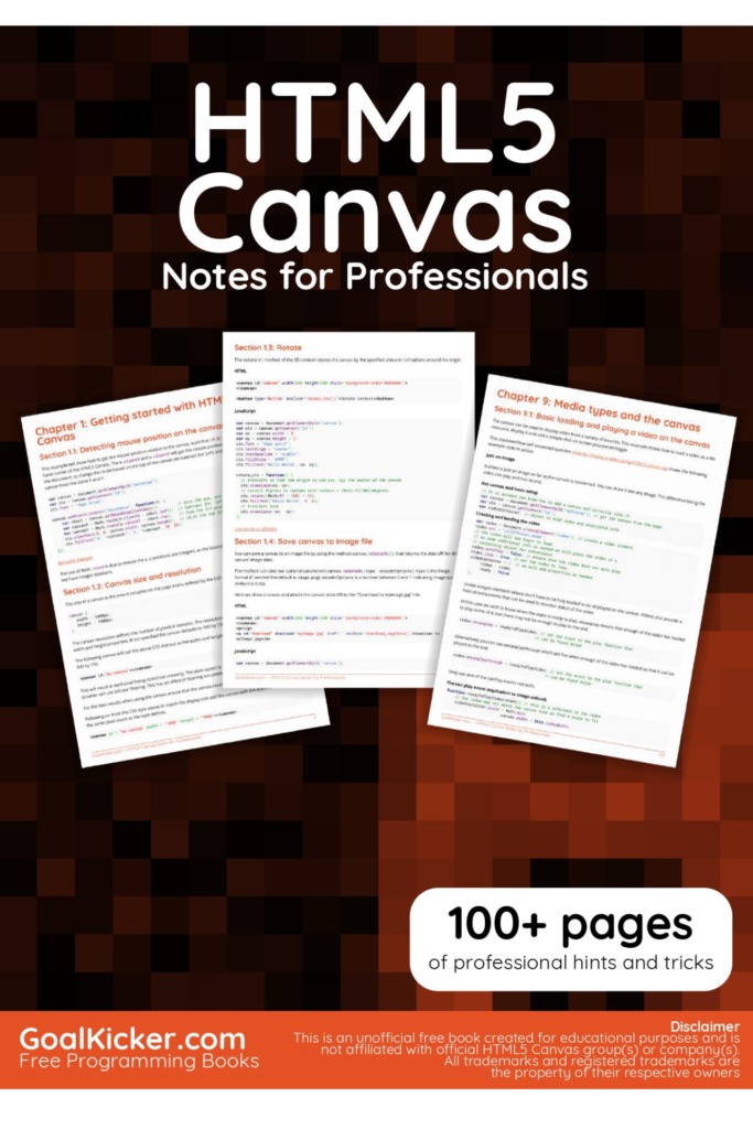 HTML5 Canvas Notes for Professionals