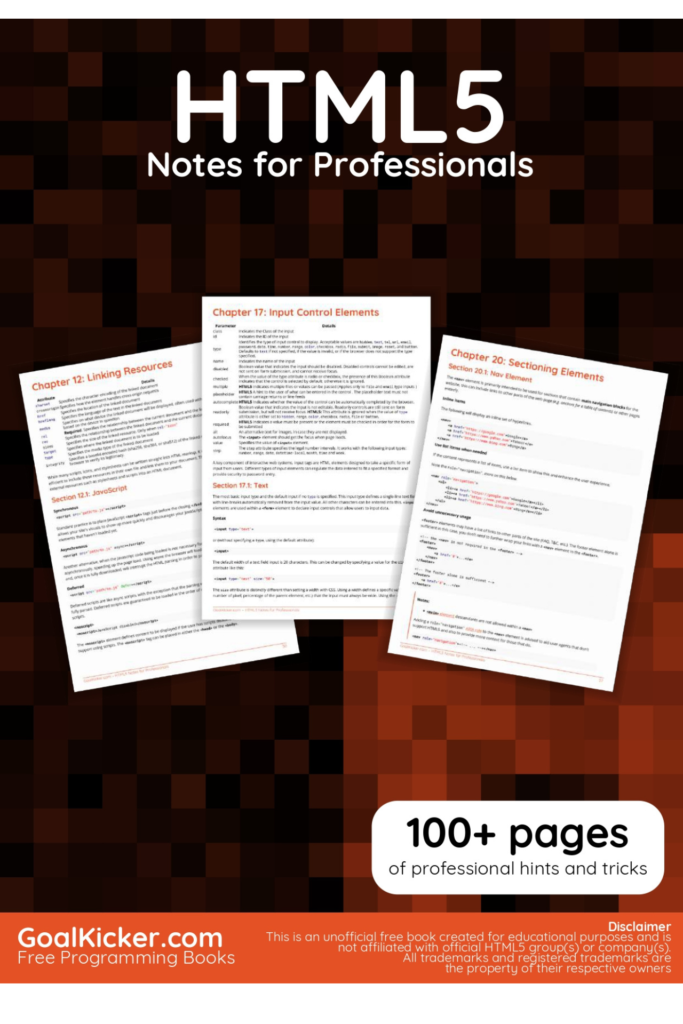 HTML5 Notes for Professionals