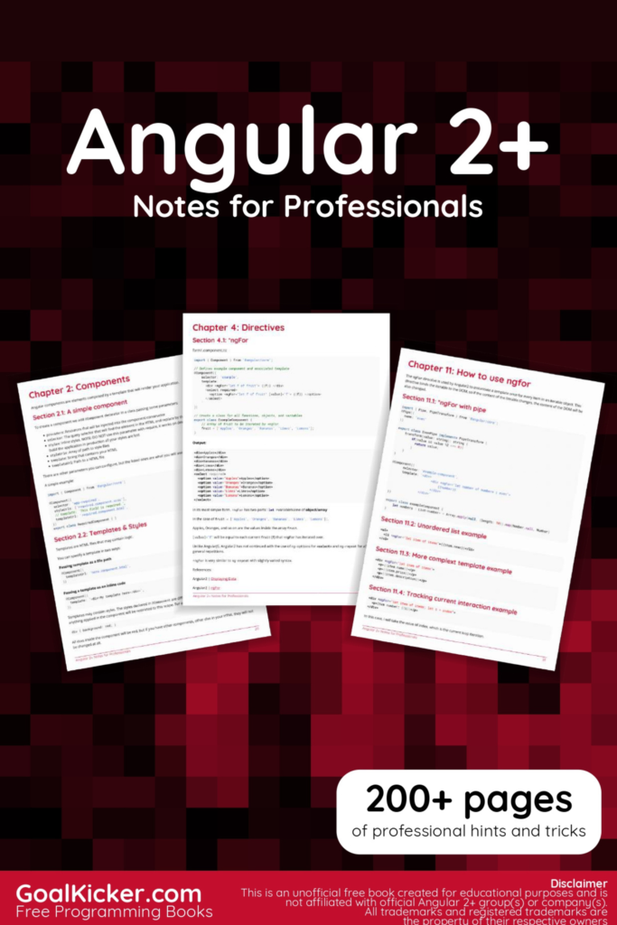 Angular 2 Notes for Professionals