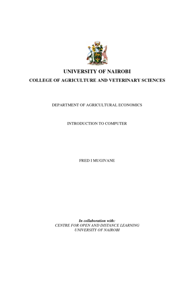 Introduction to Computing II : Introduction to Computer