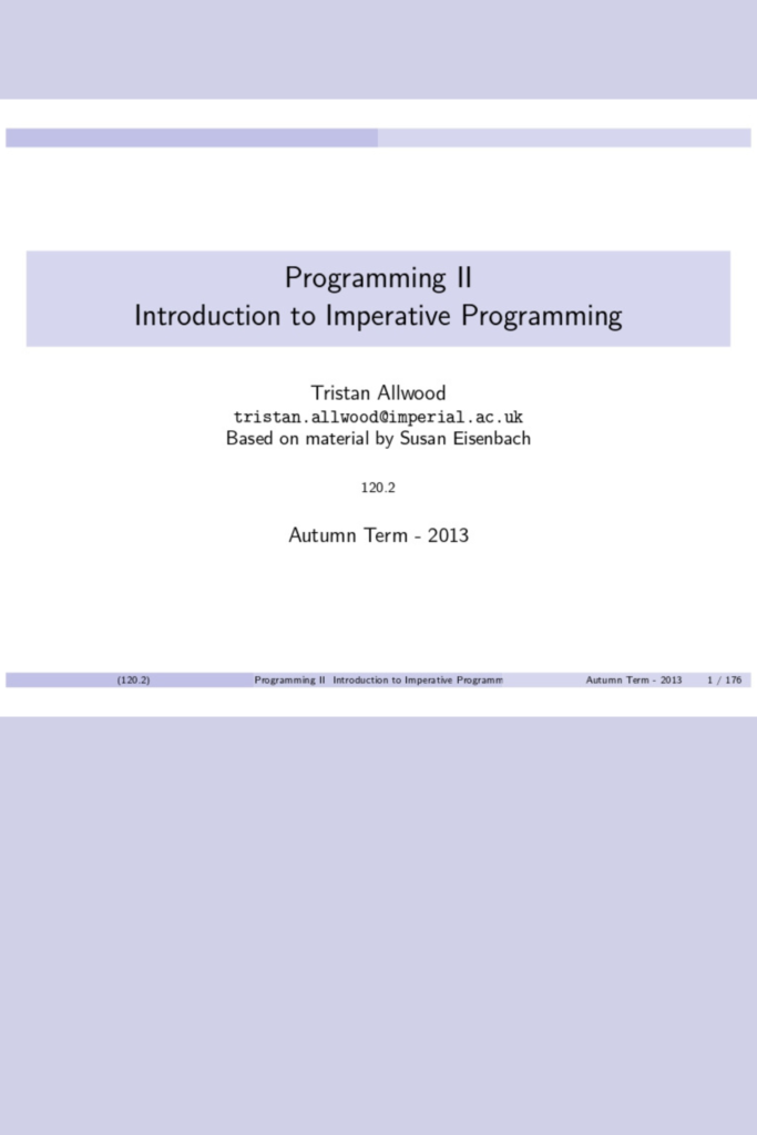 Introduction to Imperative Programming
