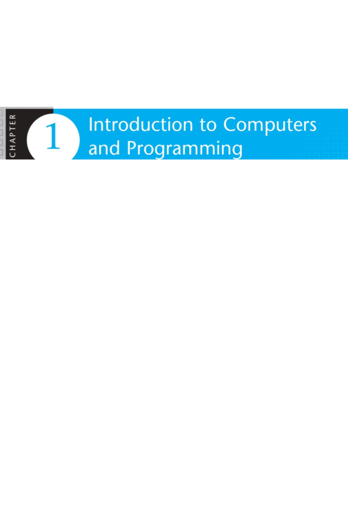 Introduction to Computers and Programming