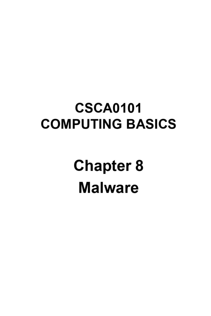 Computing Basics : Malware