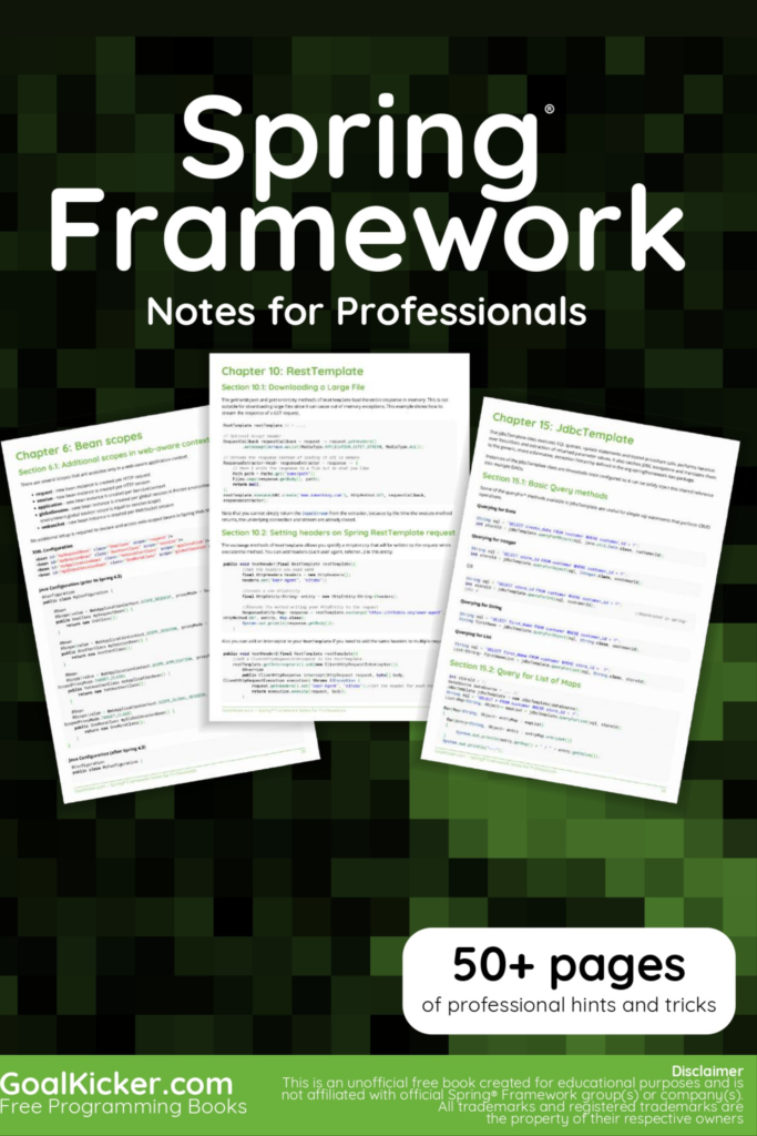 Spring Framework Notes for Professionals